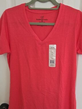 Bobbie Brooks Coral V-Neck Short Sleeve Tee